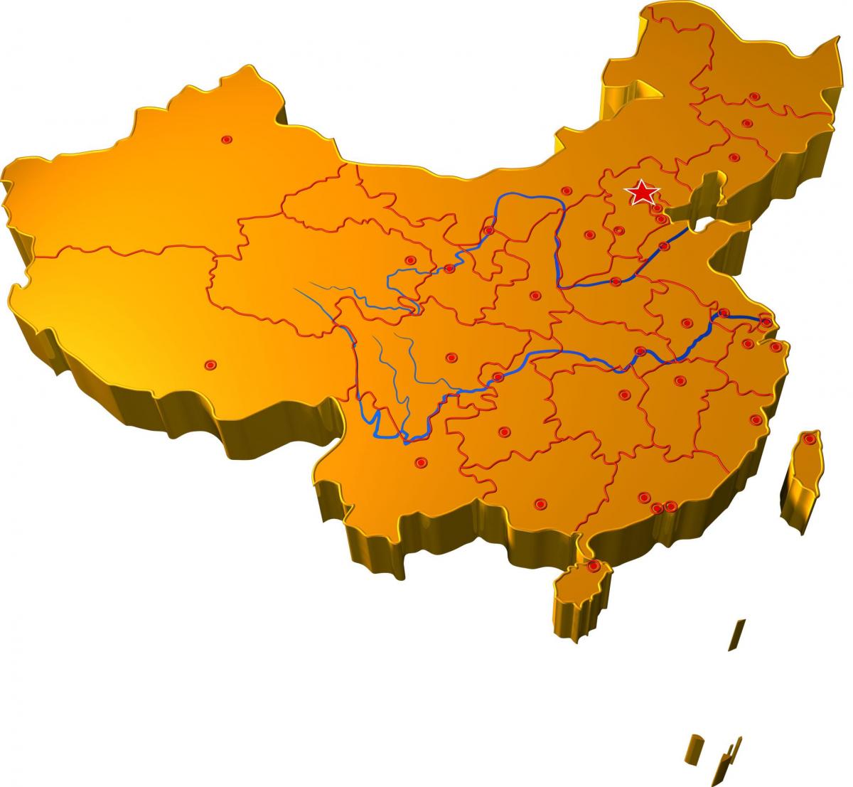 China 3d na mapa