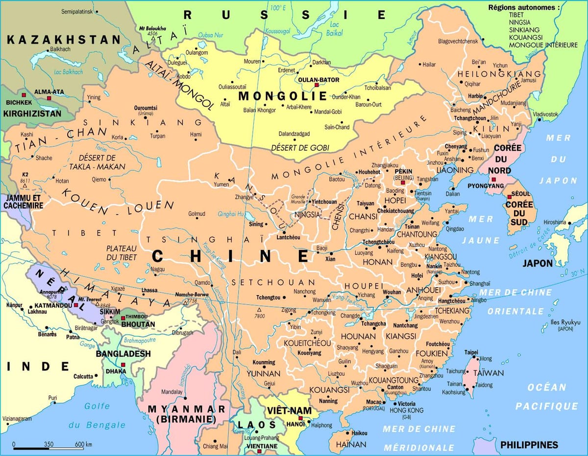 China administrative mapa