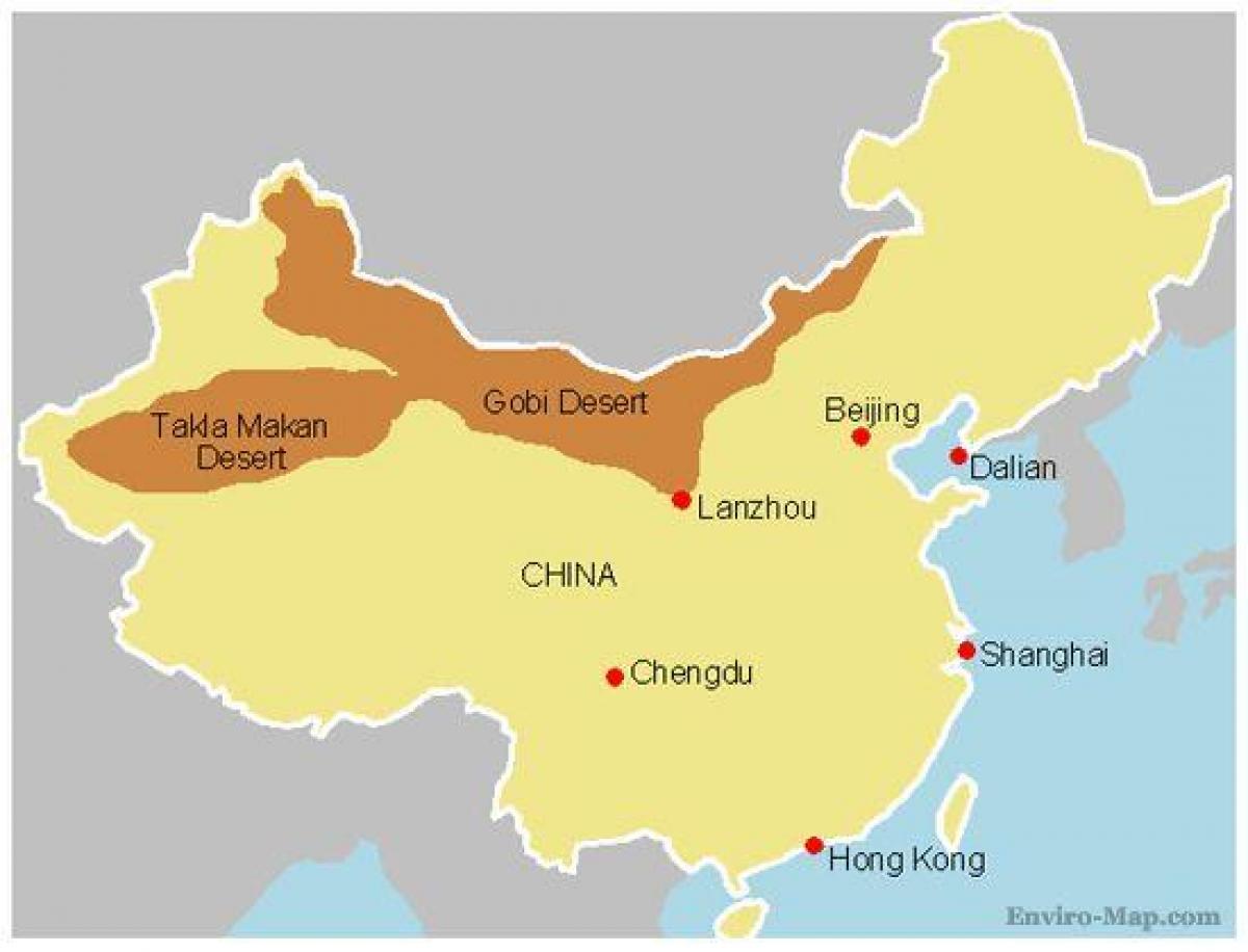 China mapa ng disyerto ng gobi