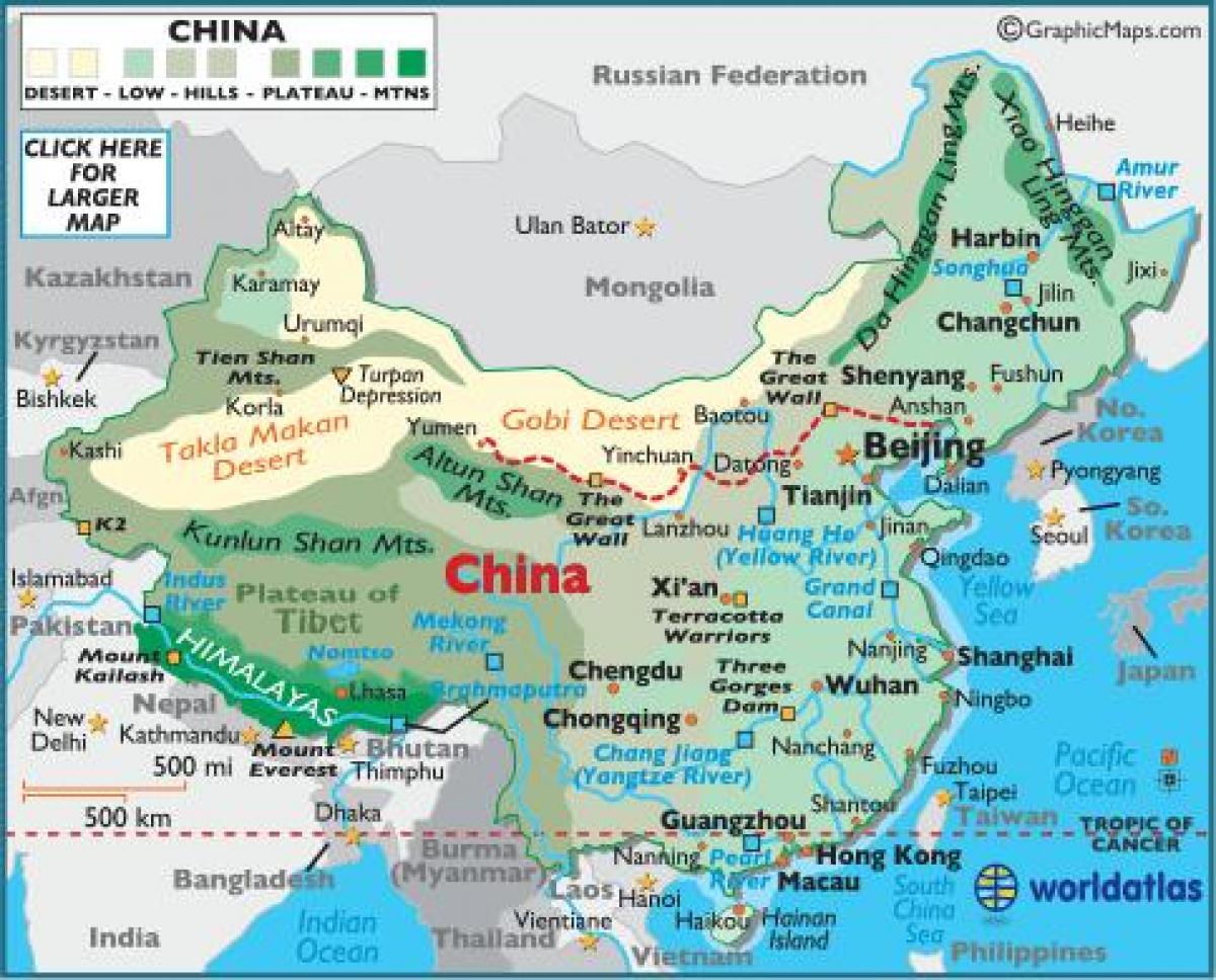 China mapa ng heograpiya