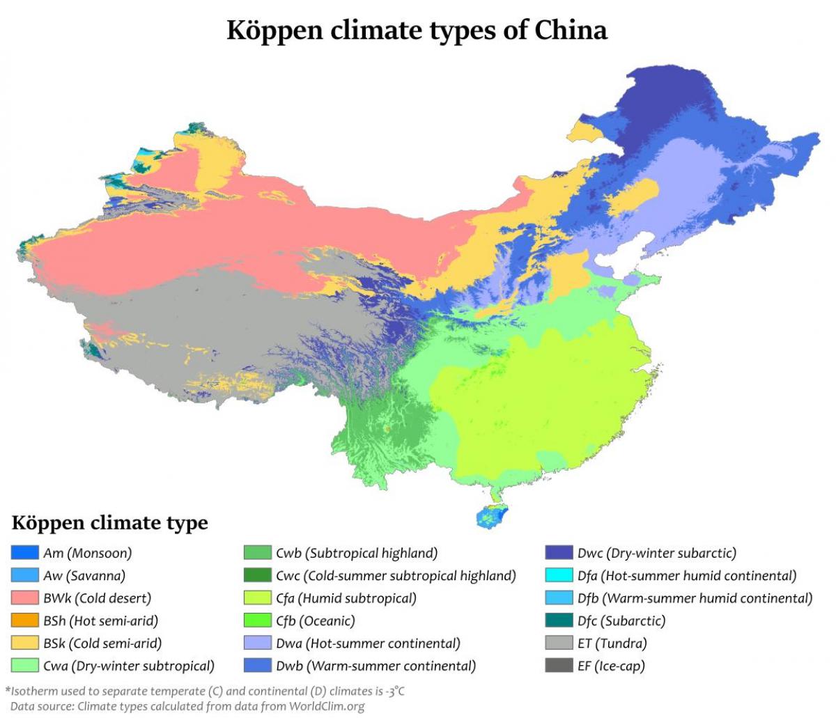 klima mapa ng China