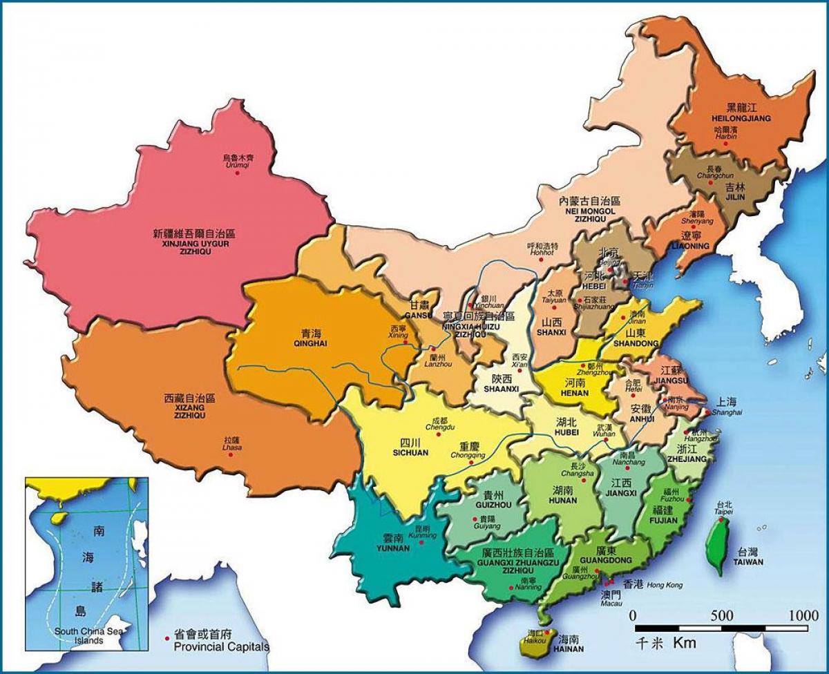 mapa ng China sa mga probinsya