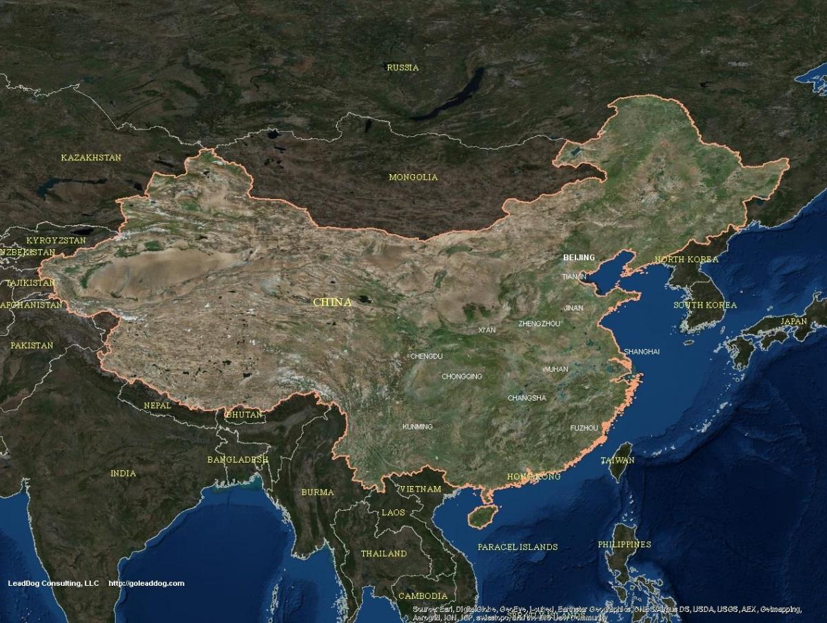 China sa satellite mapa