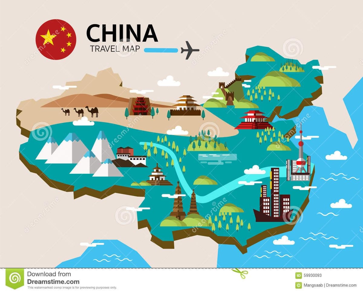 paglalakbay mapa ng China