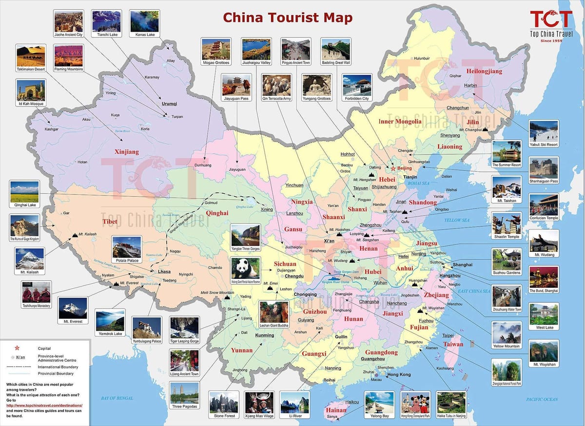 mapa ng China sa tugatog