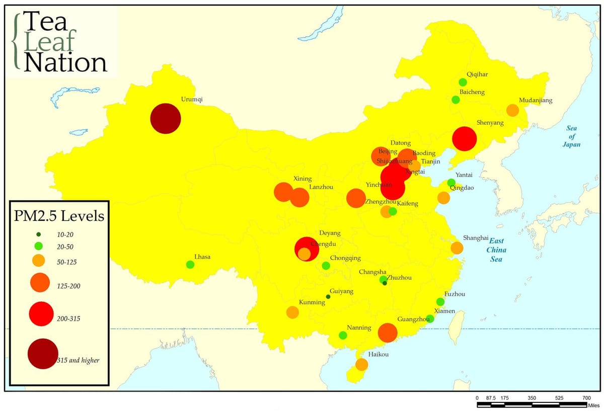 polusyon mapa ng China