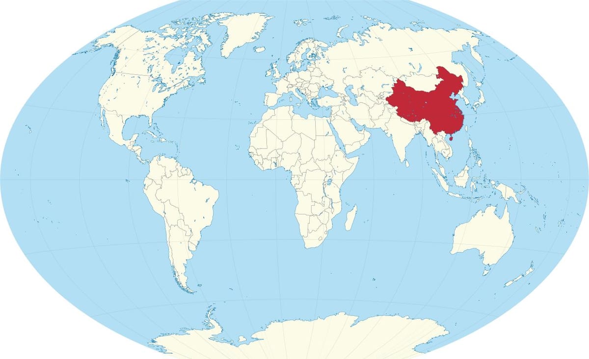 China sa mapa ng mundo