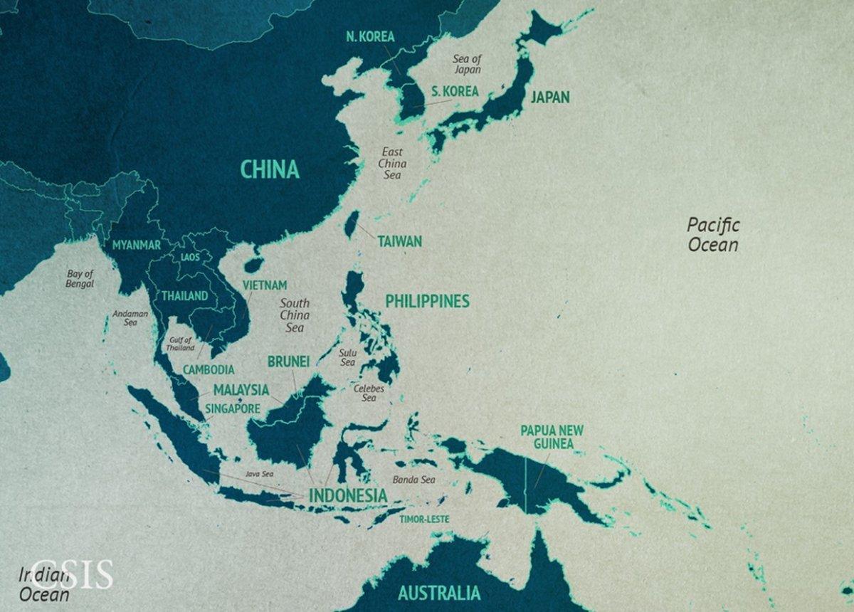 mapa ng China sea
