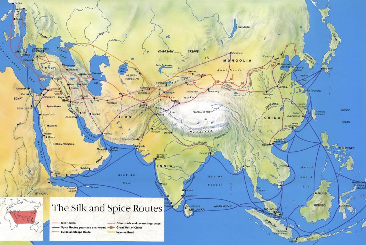 silk road ng Tsina mapa