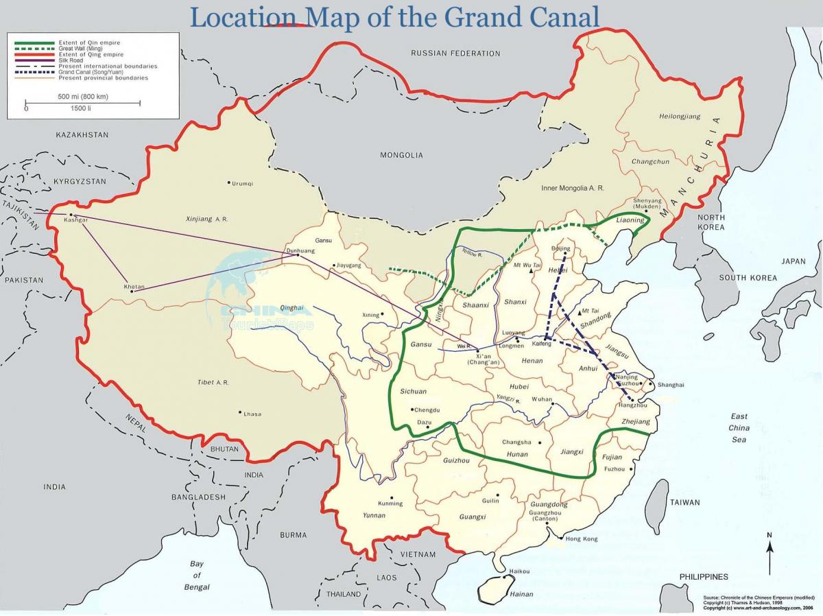 mapa ng China sa grand canal