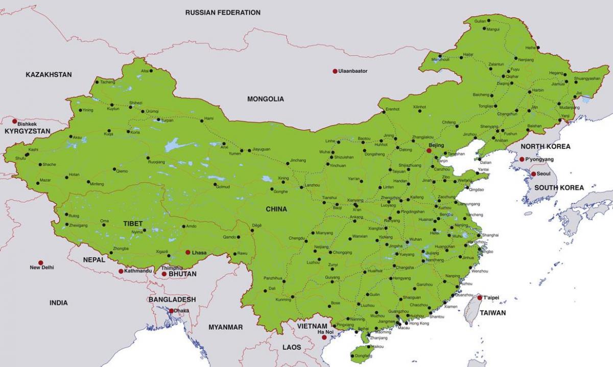 China ng mapa ng lungsod