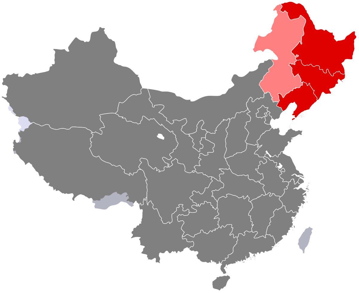 mula sa hilagang-silangan China ng mapa