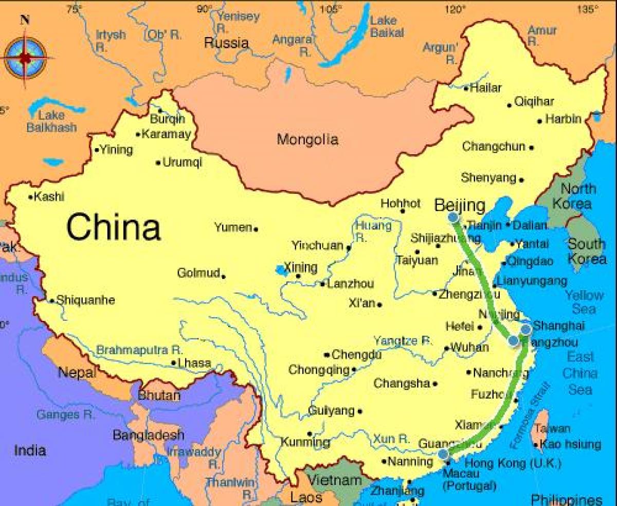 China mainland mapa