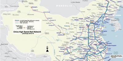 Mataas na bilis ng riles ng China sa mapa