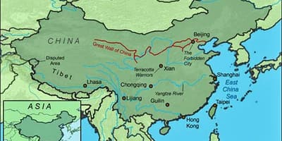 Mapa ng Tsina ang great wall