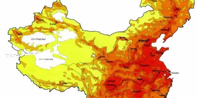 Populasyon density mapa ng China