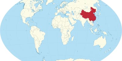 China sa mapa ng mundo