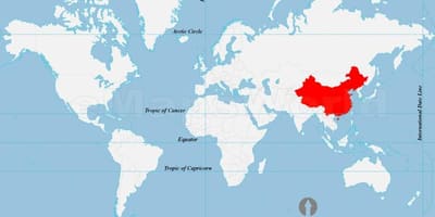 China sa mapa ng mundo