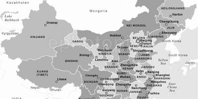 Mapa ng China sa black and white