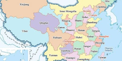 China mapa ng lungsod at lalawigan