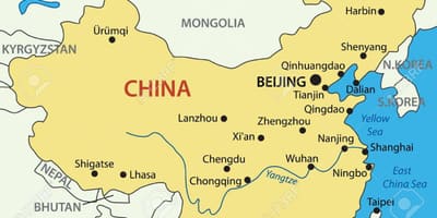Yellow sea ng China ng mapa
