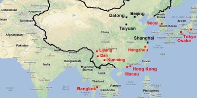 Southern China ng mapa