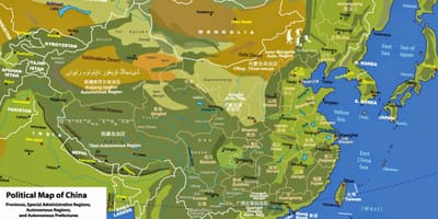 Pisikal na heograpiya mapa ng China