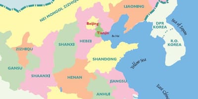 Mapa ng silangang Tsina