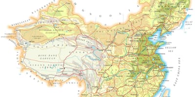 China mapa topographiya