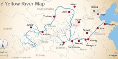 China mapa yellow river
